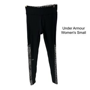 Under Armour HeatGear Compression Leggings Womens Small Black Snakeskin Print